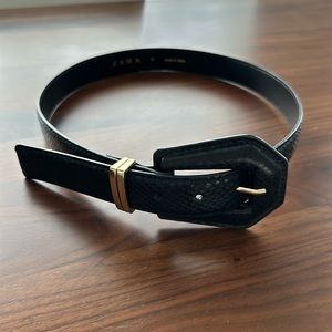 Zara Big Buckle Black Belt Size Small 80cm